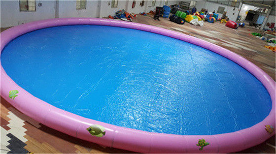 Bể bơi bơm hơi 16mD tròn lớn 0.9mm PVC Tarpaulin cho trẻ em chơi ngoài trời hoặc trong nhà